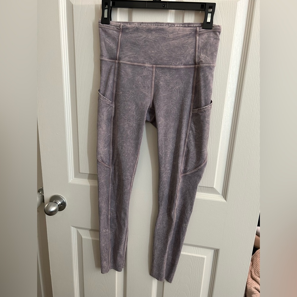 Lululemon light purple marble athletic leggings